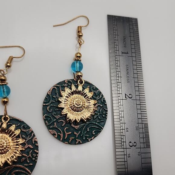 Boho Brocade Sun Earrings - Picture 4 of 4